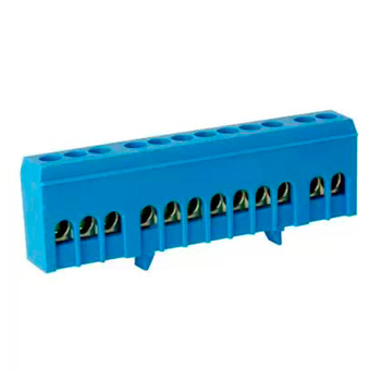 Шина TS-0609H 12 way в синем корпусе Энергия, 10 шт - Электрика, НВА - Щитки и аксессуары для монтажа - Шины нулевые - . Магазин оборудования для автономного и резервного электропитания Ekosolar.ru в Истре