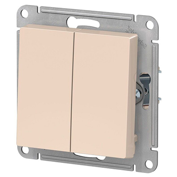 Выключатель Schneider Electric AtlasDesign 2-клавишный сх.5, 10АХ, бежевый, механизм - Электрика, НВА - Выключатели и розетки - Выключатели - . Магазин оборудования для автономного и резервного электропитания Ekosolar.ru в Истре