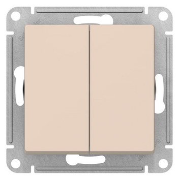 Переключатель Schneider Electric AtlasDesign 2-клавишный сх.6, 10АХ, бежевый механизм - Электрика, НВА - Выключатели и розетки - Выключатели - . Магазин оборудования для автономного и резервного электропитания Ekosolar.ru в Истре